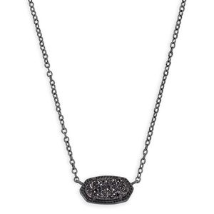 Kendra Scott Elisa Necklace Gunmetal/Black Druzy